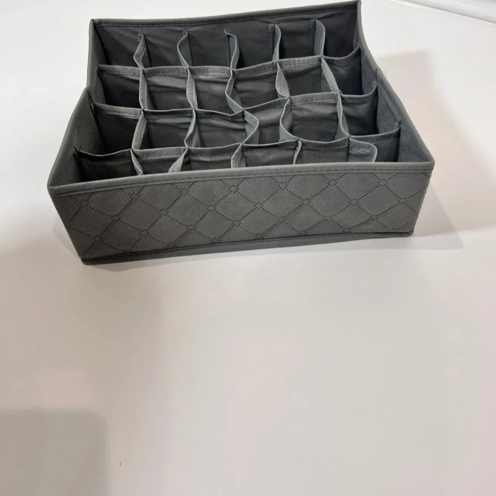 Sorbus Gray Collapsible Sock Organizer (20 socks)